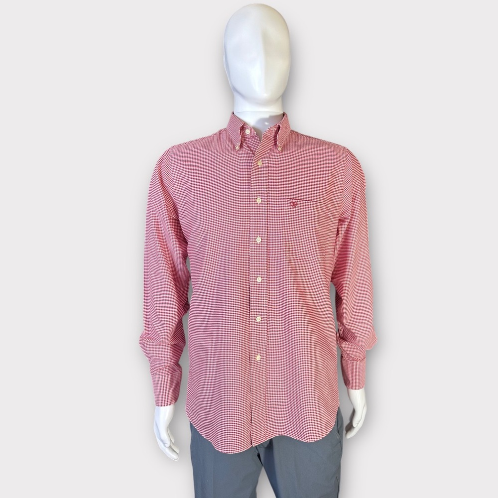 IZOD Men's Advantage Performance Long Sleeve Button Down Gingham Shirt